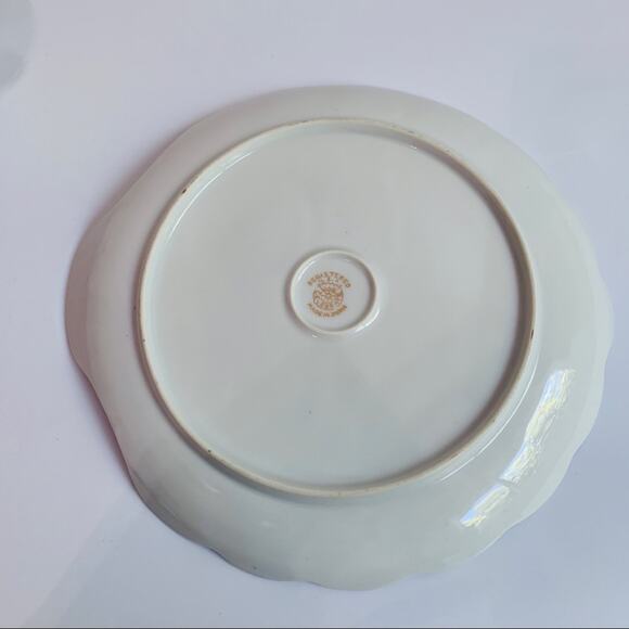 Vintage Registered USA Celebrate Floral Porcelain Snack Plate Clam Shaped - Picture 3 of 3